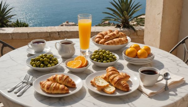 Un petit-déjeuner face à la Méditerranée